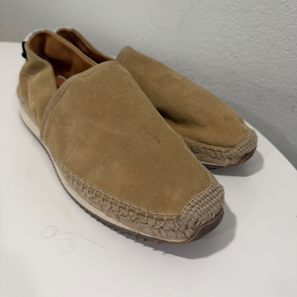 Rag & Bone Mens Suede Espadrille Loafers Tan Made in Spain Size 46